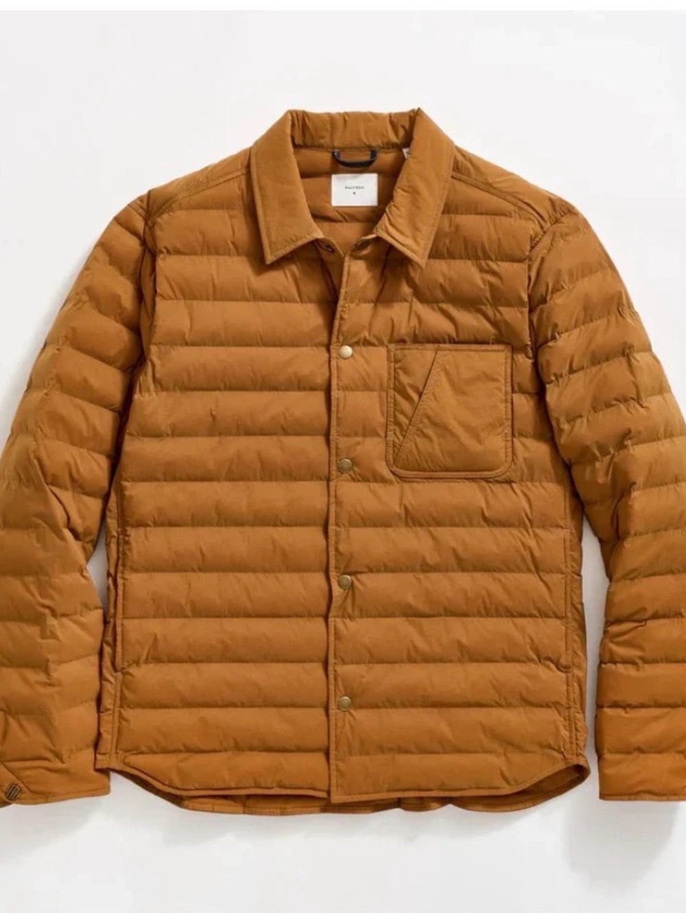 Billy Reid Men's Quilted Baffle Shirt Jacket - Billy’s Brown XL